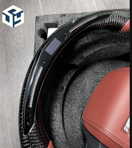 Volant en cuir perforé en fibre de carbone LED pour Land Rover Sport Range <span class=keywords><strong>SVR</strong></span> L494 L405 <span class=keywords><strong>Evoque</strong></span> Volant en fibre de carbone - Product Image 4