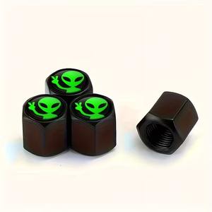 4 pièces Capuchons de valve de pneu Alien pour voiture, camion, moto, vélo - Accessoires de style automobile - Product Image 5