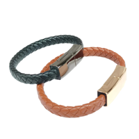 Bracelet en Cuir Câble de Données 20cm 22.5cm ou Sur Mesure USB 2.0 3.0 Ligne de Charge Rapide pour Téléphone Micro iOS Type C