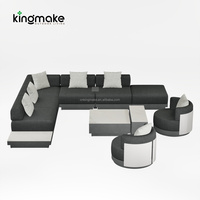 Ensemble de meubles d'extérieur personnalisés, canapé de patio moderne en aluminium avec coussin confortable, canapé de jardin extérieur imperméable