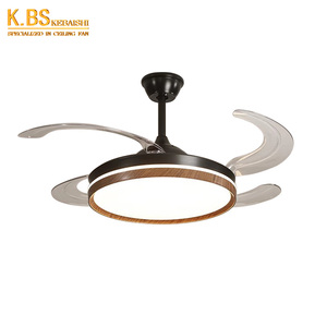 Ventilador de techo de 42 pulgadas, ventiladores de techo retráctiles invisibles con luces y control remoto - Product Image 1