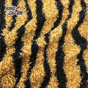 Kingcason Trung Quốc Nhà Máy 100Polyester Một Bên Chải Tiger Sọc In Teddy Sherpa Lông Cừu Vải Cho Áo Khoác Chăn Đồ Ngủ - Product Image 2