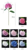 Bunga Hydrangea Sutra Besar Grosir, Bunga Artifisial Tangkai Tunggal, Bunga Pernikahan, Latar Belakang Dinding Bunga, Perlengkapan Fotografi