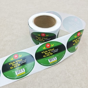 Supermarket Small Business Meat Sushi Lunch Container Custom Logo Food Paper Bag Label Salad Box Seal Vinyl Sticker in Roll - Product Image 5