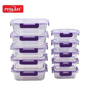 Paquet de 10 récipients de stockage d'aliments en verre, récipients de préparation de repas en verre avec couvercles à pression-Boîtes à lunch (10 récipients et 10 couvercles) - Product Image 3