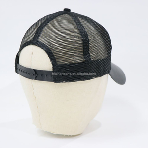 Gorra Trucker Personalizada de Cuero PU Negro, Gorra de Béisbol Transpirable con Malla y Cierre Ajustable, Protección Solar para Deportes al Aire Libre - Product Image 4