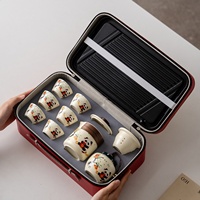Ensemble cadeau d'affaires Anji Newell avec design panda, cadeau de conférence pour 3 à 5 personnes, ensemble de thé portable pour les réunions