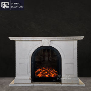 <span class=keywords><strong>Francia</strong></span> moderno tallado a mano victoriano arqueado insertar piedra Natural mármol blanco chimenea envolvente - Product Image 1