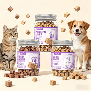 Friandises <span class=keywords><strong>pour</strong></span> chiens et chats 100% viande pure lyophilisée : foie de <span class=keywords><strong>poulet</strong></span>, canard, bœuf - <span class=keywords><strong>Nourriture</strong></span> <span class=keywords><strong>pour</strong></span> animaux riche en protéines - Product Image 1