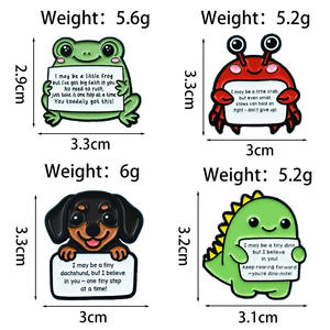 Broche en métal créative avec citation amusante et encourageante en anglais, motif animal mignon, accessoire vestimentaire - Product Image 4