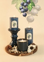 Ensemble de bougies pilier vert forêt rustique avec plateau en bois, fleurs séchées, cône de pin, bougie en pot parfumée aux aiguilles de genévrier, décoration d'intérieur, cadeau, vente en gros