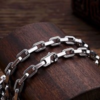Collier pendentif unisexe en chaîne de bambou, audacieux, tendance, minimaliste