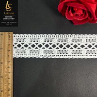 LEIXUSI 4,5 cm en stock, dentelle soluble dans l'eau en soie de lait, bordure de dentelle double face pour robe de mariée et accessoires vestimentaires