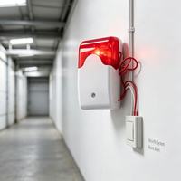 Sirène d'alarme filaire 12V avec lumière stroboscopique, sirène piézoélectrique puissante 115 dB, matériau PC IP55, système d'alarme sonore et lumineux de sécurité