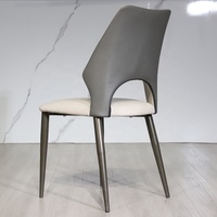 Chaises de salle à manger design moderne Offre Spéciale pieds en métal rembourrés en cuir bureau blanc chaise de tabouret de maquillage café thé au lait