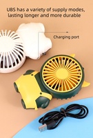 Popular dibujos animados mini portátil USB carga pequeño ventilador estudiantes niños Oficina escritorio pequeño ventilador eléctrico regalo