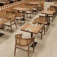 Meubles Raetaurant en forme de U Offres Spéciales salle à manger moderne chaise de salle à manger en rotin de canne en bois massif pour restaurant hôtel maison