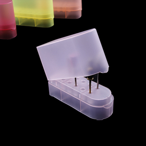 12 Holes Nail <b>Drill</b> <b>Bit</b> Holder with Cover Custom Logo Manicure Tool Storage Display <b>Box</b> - Product Image 2