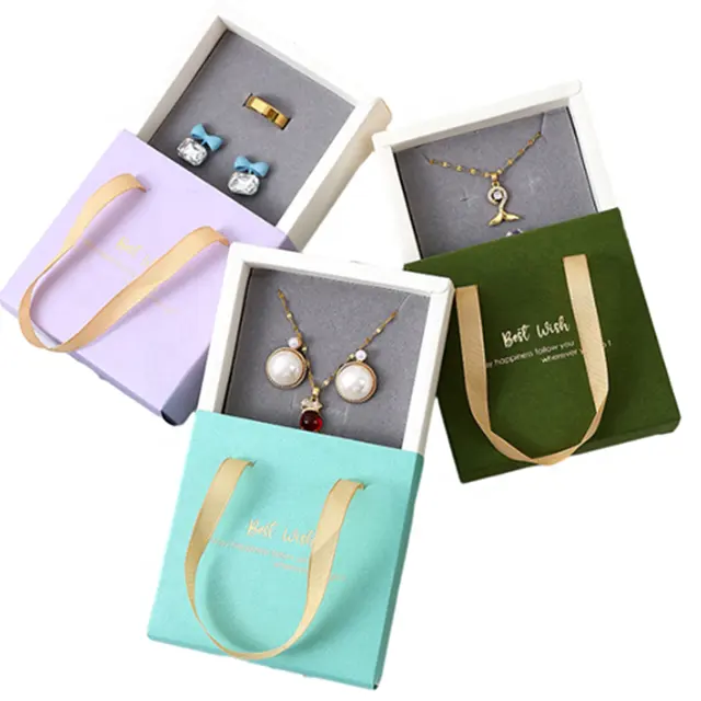 Alla moda e minimalista portatile cassetto collana anello orecchino ciondolo gioielli gioielli portagioie