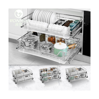 Meuble de rangement de cuisine chinois en acier inoxydable avec tiroir coulissant en fil métallique, design moderne, multifonctionnel et écologique