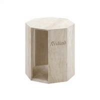Table basse et table d'appoint en travertin crème naturel au design moderne pour salon et appartement