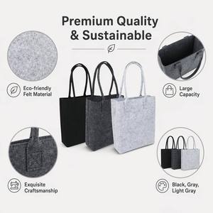 Borsa Shopper in Feltro Multicolore Grande e Resistente, Personalizzabile con Logo, Ecologica e Riutilizzabile, per Ufficio e Portatile, Vendita all'Ingrosso - Product Image 2