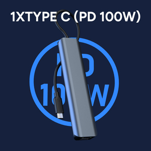 7 trong 1 USB C Docking Station 4K HD HDMI USB 3.0 5Gbps dữ liệu nhanh chóng chuyển giao diện RJ45 1000m SD TF Đầu Đọc Thẻ Hub - Product Image 3