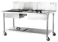 Table de préparation de panure de poulet en acier inoxydable Restaurant de restauration rapide KFC