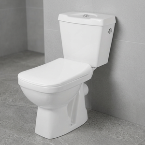 Inodoro Moderno Cuadrado de Dos Piezas con Doble Descarga, de Cerámica, Montado en el Suelo, para Baño, Sanitario - Product Image 1