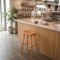 MULIGNA Mobilier de restauration rapide haut de gamme en bois massif confortable, tabourets de bar en bois pour café, cuisine, restaurant, salle à manger