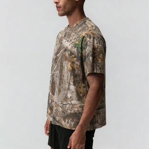 Custom Distress Tee 100% algodón 240GSM cuello redondo DTG estampado francés Terry Essentials de gran tamaño se desvaneció Vintage ácido lavado camiseta hombres - Product Image 4