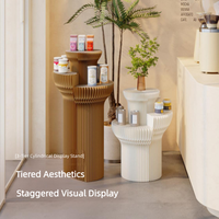 Colonnes de présentation pliables en accordéon à trois niveaux et trois étages, en papier kraft plissé, pour décorations de fête