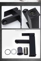 Nouveau design 2026 – Mitigeur de lavabo noir de luxe à poignée unique, eau chaude et froide, à prix réduit pour salles de bain, hôtels et villas