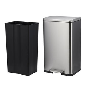 <span class=keywords><strong>Cubo</strong></span> de <span class=keywords><strong>Basura</strong></span> Rectangular de <span class=keywords><strong>Acero</strong></span> <span class=keywords><strong>Inoxidable</strong></span> de 50L, Ecológico, con Pedal - Product Image 4