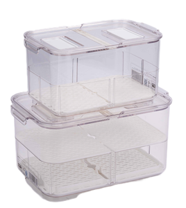 Food Grade Set Of 3 Freezer Food Storage Containers With Lid Plastic Container Box