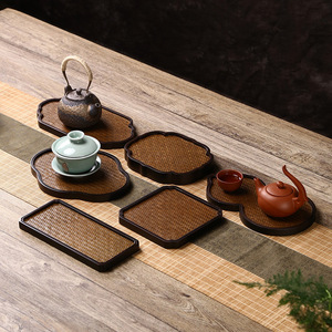 ชุดถาดชาไม้ไผ่พร้อมที่รองแก้วสำหรับชุดน้ำชาใช้ในครัวเรือน 8 ชิ้น - Product Image 2