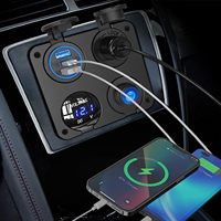 Cargador USB C de 12v para Montaje en Panel con Voltímetro LED e Interruptor Basculante