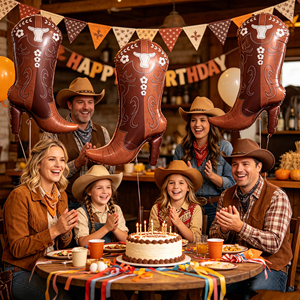 CYmylar Global Western Cowboy Boot Foil <strong>Balloon</strong> Pink <strong>Brown</strong> Mylar <strong>Balloon</strong> for Cowgirl Birthday Bachelorette Party Decor - Product Image 6