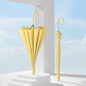 Paraguas Recto de 23 Pulgadas y 16 Varillas con Logotipo Personalizado, Resistente al Viento, Mango Curvo con Cubierta de Plástico, para Regalos Promocionales y de Marca - Product Image 1