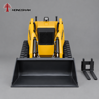 Chargeuse compacte sur chenilles 25 CV avec moteur diesel, homologuée CE ISO EPA, capacité 1000 kg, avec niveleuse, bétonnière et râteau – Approvisionnement direct usine