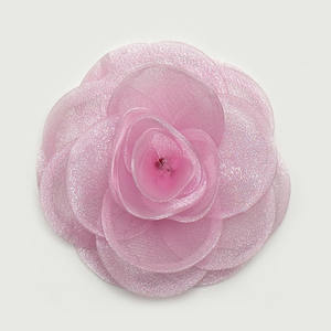Fleur d'organza tridimensionnelle de 10cm faite à la main côté brûlé fleur de rose pour bricolage accessoires de vêtements de mariée - Product Image 3