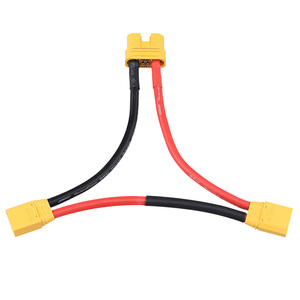 Индивидуальные XT90 мужской авиационный штекер аккумуляторный кабель 8AWG мягкий силиконовый кабель 150 мм Длина одна треть - Product Image 5