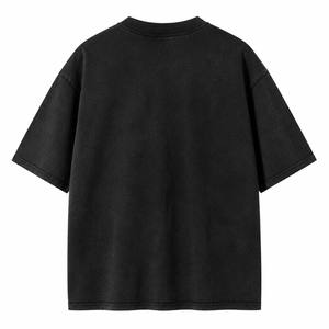 T-shirt da uomo personalizzata in maglia pesante 270g, stile rap, con stampa DUNAMES Grillz Face, tinta unita, effetto slavato, oversize, streetwear casual - Product Image 2