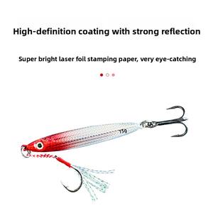 Leurre Artificiel Plombé en Fer pour <span class=keywords><strong>Lancer</strong></span> Longue Distance, Double Hameçons, Coulant, pour Jigging, 10g/15g/20g/30g/40g pour Carpe, Bar et <span class=keywords><strong>Truite</strong></span> - Product Image 3