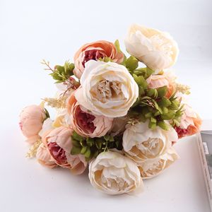 Fleurs de pivoine artificielles Meng Jie, 13 têtes, grandes fleurs en soie, décoration de mariage, décoration de la maison, accessoires de photographie - Product Image 2