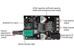 502L para módulo amplificador doméstico <span class=keywords><strong>Bluetooth</strong></span> 2,0 canales 30W + 30W salida AUX conectividad - Product Image 5
