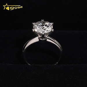 Anello di Fidanzamento da Donna in Platino PT950 con Diamante Coltivato in Laboratorio da 3 Carati, Design Classico a 6 Griffe - Product Image 4