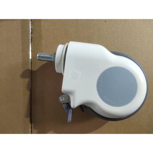 Roue médicale silencieuse avec frein, polyuréthane gris, 50 mm, roulement à billes, pivotante pour pièces de machines de transfert - Product Image 2