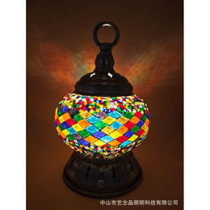 Handheld Rechargeable Ambient <b>Light</b> Turkish Retro Exotic Mosaic Table Lamp Outdoor Portable Mini Desk Lamp - Product Image 1