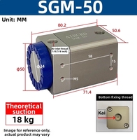 Ventouses industrielles pneumatiques, disques magnétiques permanents, SGM-50, cylindres d'aspiration magnétique pour le transport de pièces irrégulières